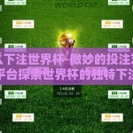微信怎么下注世界杯-微妙的投注艺术，在微信平台探索世界杯的独特下注方式