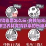 世界杯竞猜彩票怎么玩-竞技与幸运的碰撞，揭秘世界杯竞猜彩票的乐趣与策略