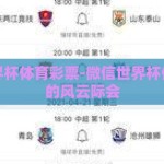 微信世界杯体育彩票-微信世界杯体育彩票的风云际会