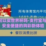 支付宝可以买世界杯吗-支付宝与世界杯，安全便捷的购彩新体验