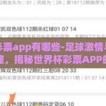 世界杯彩票app有哪些-足球激情与数字游戏的碰撞，揭秘世界杯彩票APP的多样选择