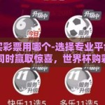 世界杯买彩票用哪个-选择专业平台，明智看球同时赢取惊喜，世界杯购彩指南