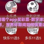 世界杯用哪个app买彩票-数字球场之外的财富梦想，世界杯期间如何慎重选择购彩APP
