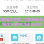 世界杯彩票投注方式-世界杯彩票，多元化投注方式的启迪与选择