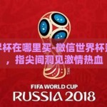微信世界杯在哪里买-微信世界杯购票攻略，指尖间洞见激情热血