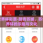 苏州买世界杯彩票-踏青苏城，苏州购彩世界杯的乐趣与文化