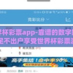 靠谱世界杯彩票app-靠谱的数字娱乐选择，足不出户享受世界杯彩票激情