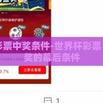 世界杯彩票中奖条件-世界杯彩票，揭秘中奖的幕后条件