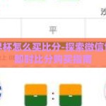 微信世界杯怎么买比分-探索微信世界杯的即时比分购买指南