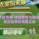 周日世界杯竞猜-体验激情与智慧的碰撞，周日世界杯竞猜之旅