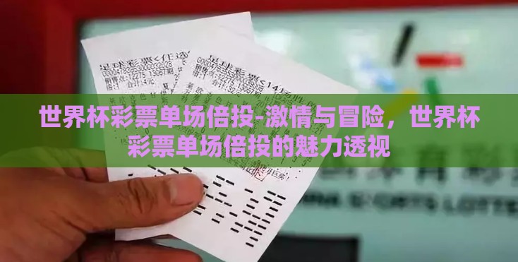 世界杯彩票单场倍投-激情与冒险,世界杯彩票单场倍投的魅力透视 世界杯彩票单场倍投-激情与冒险,世界杯彩票单场倍投的魅力透视