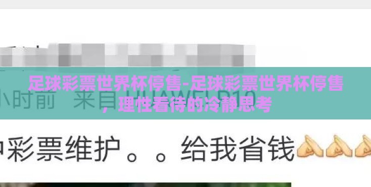 足球彩票世界杯停售-足球彩票世界杯停售，理性看待的冷静思考