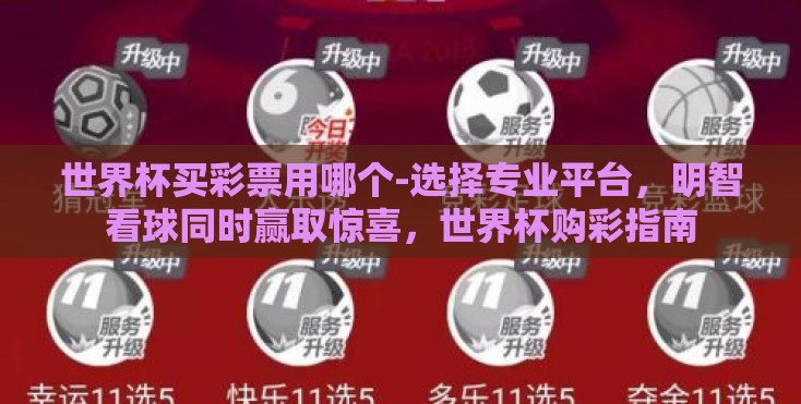 世界杯买彩票用哪个-选择专业平台，明智看球同时赢取惊喜，世界杯购彩指南