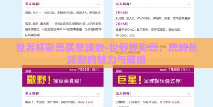 世界杯彩票买总球数-世界杯彩票，玩转总球数的魅力与策略