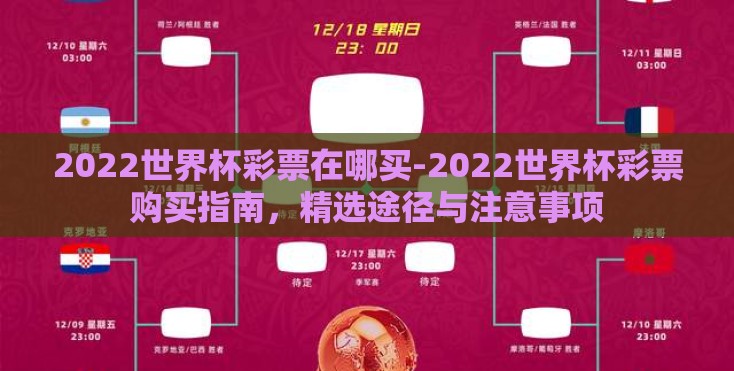 2022世界杯彩票在哪买-2022世界杯彩票购买指南，精选途径与注意事项
