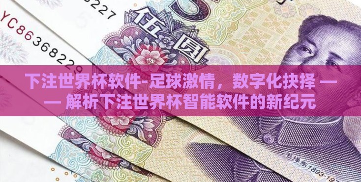 下注世界杯软件-足球激情，数字化抉择 —— 解析下注世界杯智能软件的新纪元