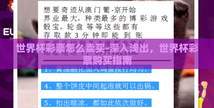 世界杯彩票怎么卖买-深入浅出,世界杯彩票购买指南 世界杯彩票怎么卖买-深入浅出,世界杯彩票购买指南