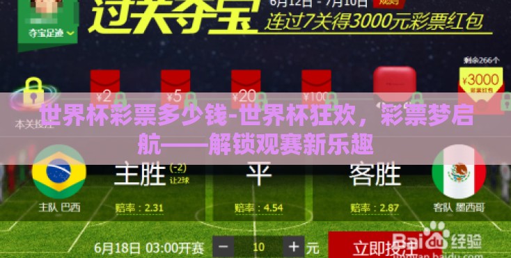 世界杯彩票多少钱-世界杯狂欢，彩票梦启航——解锁观赛新乐趣