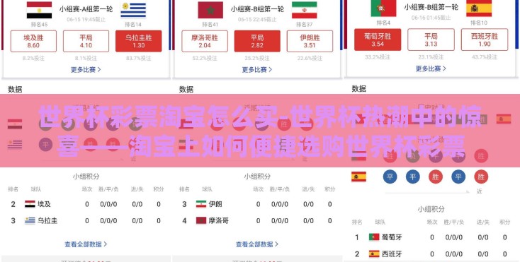 世界杯彩票淘宝怎么买-世界杯热潮中的惊喜——淘宝上如何便捷选购世界杯彩票
