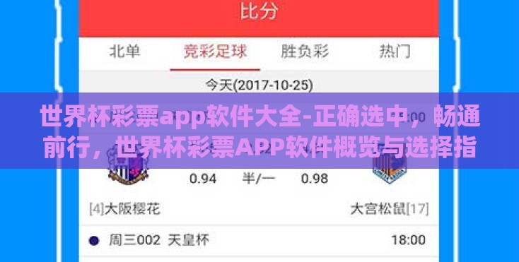 世界杯彩票app软件大全-正确选中,畅通前行,世界杯彩票APP软件概览与选择指南 世界杯彩票app软件大全-正确选中,畅通前行,世界杯彩票APP软件概览与选择指南