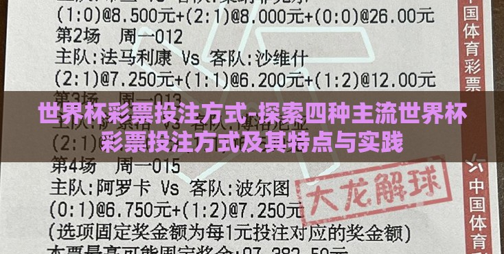世界杯彩票投注方式-探索四种主流世界杯彩票投注方式及其特点与实践