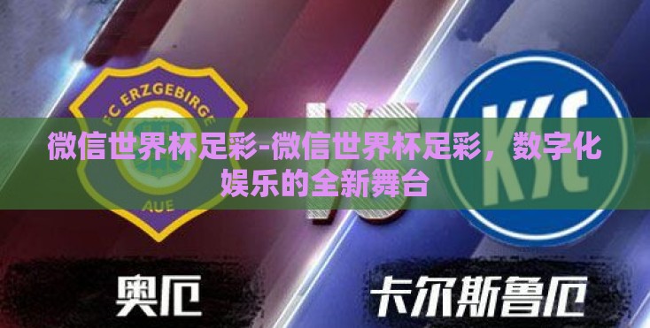 微信世界杯足彩-微信世界杯足彩，数字化娱乐的全新舞台