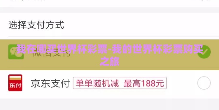 我在哪买世界杯彩票-我的世界杯彩票购买之旅 我在哪买世界杯彩票-我的世界杯彩票购买之旅