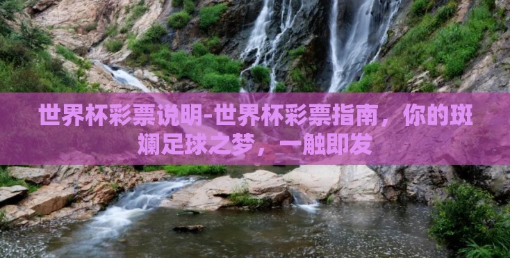 世界杯彩票说明-世界杯彩票指南，你的斑斓足球之梦，一触即发