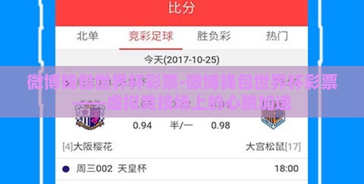 微博钱包世界杯彩票-微博钱包世界杯彩票——虚拟竞技场上的心跳加速 微博钱包世界杯彩票-微博钱包世界杯彩票——虚拟竞技场上的心跳加速