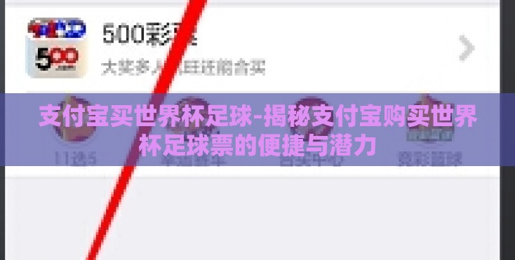 支付宝买世界杯足球-揭秘支付宝购买世界杯足球票的便捷与潜力 支付宝买世界杯足球-揭秘支付宝购买世界杯足球票的便捷与潜力