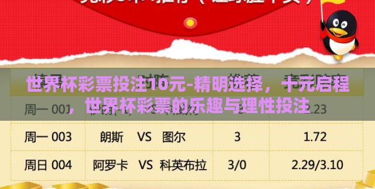 世界杯彩票投注10元-精明选择，十元启程，世界杯彩票的乐趣与理性投注
