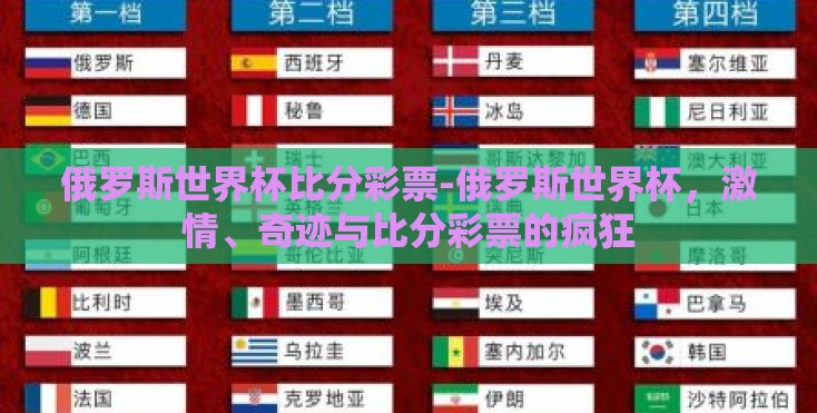 俄罗斯世界杯比分彩票-俄罗斯世界杯,激情、奇迹与比分彩票的疯狂 俄罗斯世界杯比分彩票-俄罗斯世界杯,激情、奇迹与比分彩票的疯狂