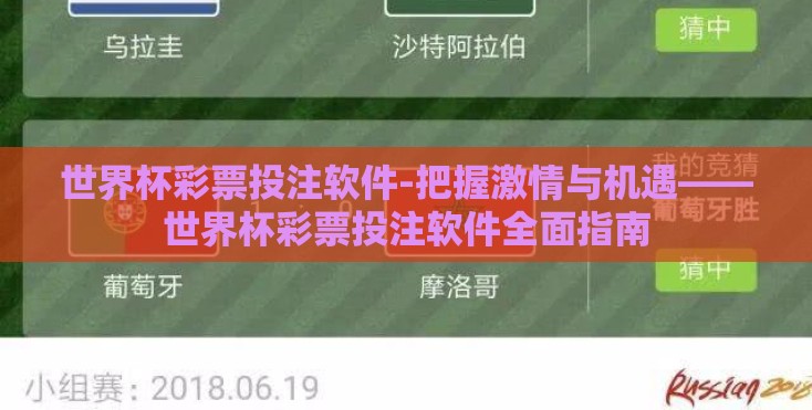 世界杯彩票投注软件-把握激情与机遇——世界杯彩票投注软件全面指南 世界杯彩票投注软件-把握激情与机遇——世界杯彩票投注软件全面指南