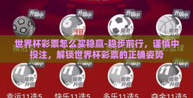 世界杯彩票怎么买稳赢-稳步前行，谨慎中投注，解锁世界杯彩票的正确姿势