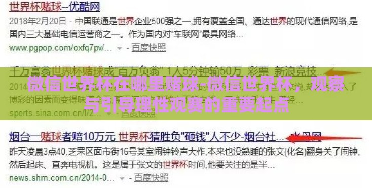 微信世界杯在哪里赌球-微信世界杯，观察与引导理性观赛的重要起点