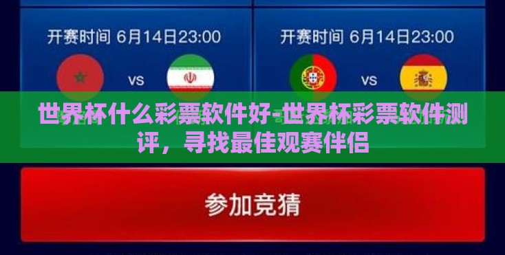 世界杯什么彩票软件好-世界杯彩票软件测评，寻找最佳观赛伴侣