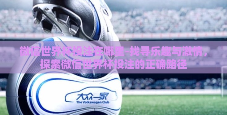 微信世界杯投注在哪里-找寻乐趣与激情，探索微信世界杯投注的正确路径