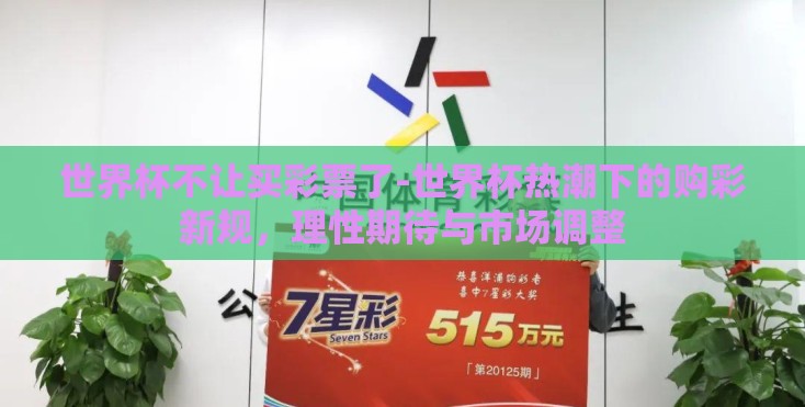 世界杯不让买彩票了-世界杯热潮下的购彩新规，理性期待与市场调整