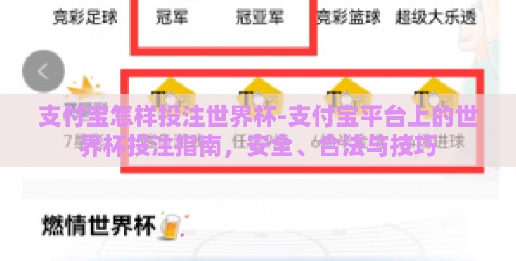 支付宝怎样投注世界杯-支付宝平台上的世界杯投注指南，安全、合法与技巧