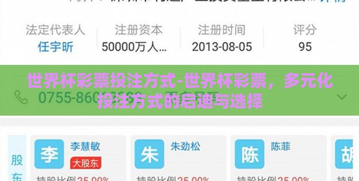 世界杯彩票投注方式-世界杯彩票,多元化投注方式的启迪与选择 世界杯彩票投注方式-世界杯彩票,多元化投注方式的启迪与选择